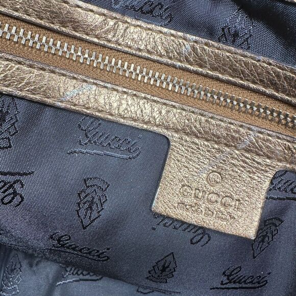 Gucci Hysteria Hand Bag Womens Metallic Gold Patent Leather Handbag Tom Ford Era - Picture 14 of 14